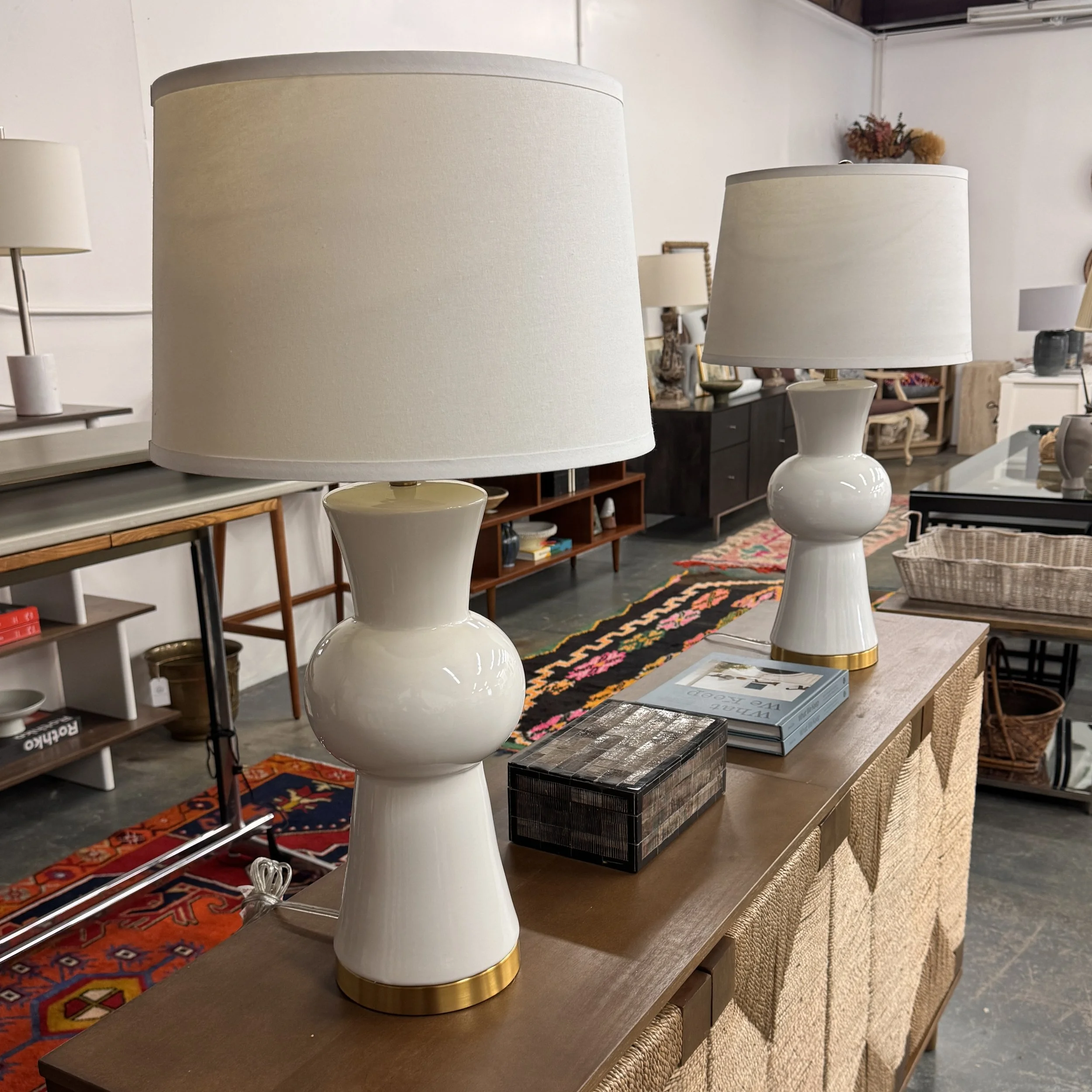 Ceramic Column Lamp (x2)