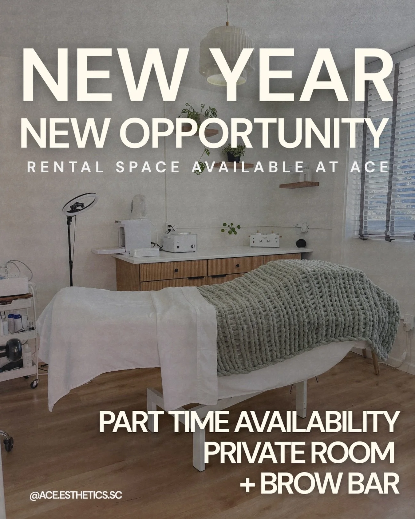 Growth looks good on us ✨

With the addition of our Brow Bar, Ace Esthetics now has expanded space available for independent beauty professionals.

Part-time openings in a private treatment room and Brow Bar in our Santa Cruz studio.

Supportive envi
