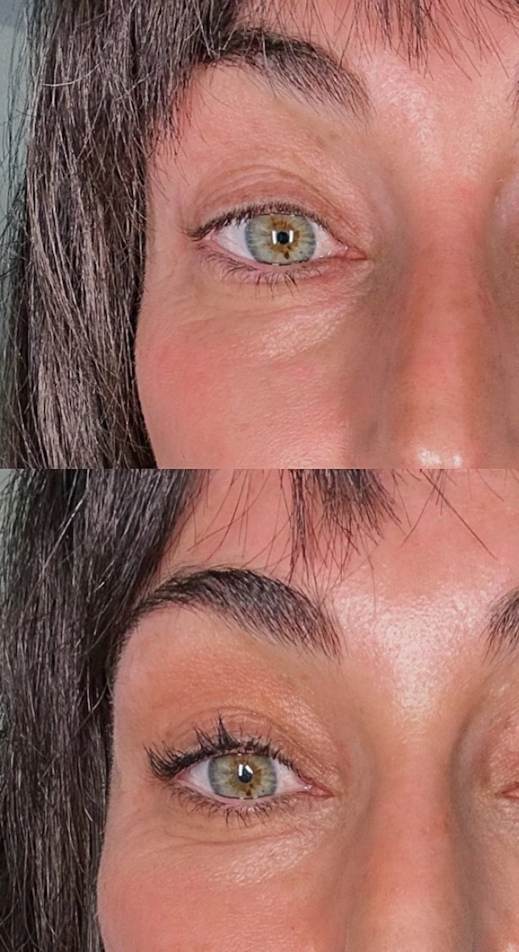 lash lift and brow tint before and after - Santa Cruz