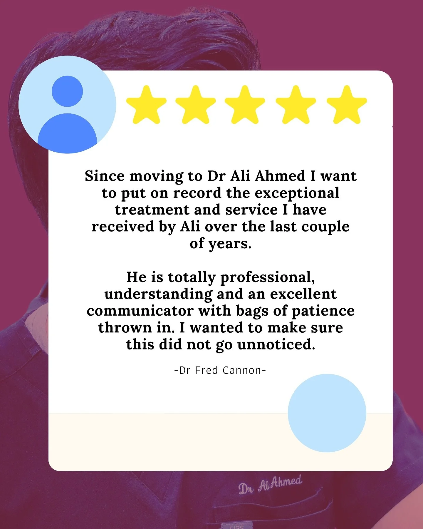 Dentistry- &ldquo;The Long Game&rdquo;

Care isn&rsquo;t a one-off.
It&rsquo;s built in the small things,
visit after visit, year after year.
Thank you to those who let me be part of their journey &mdash;it means more than you know. Dr Ali

#aH #bles