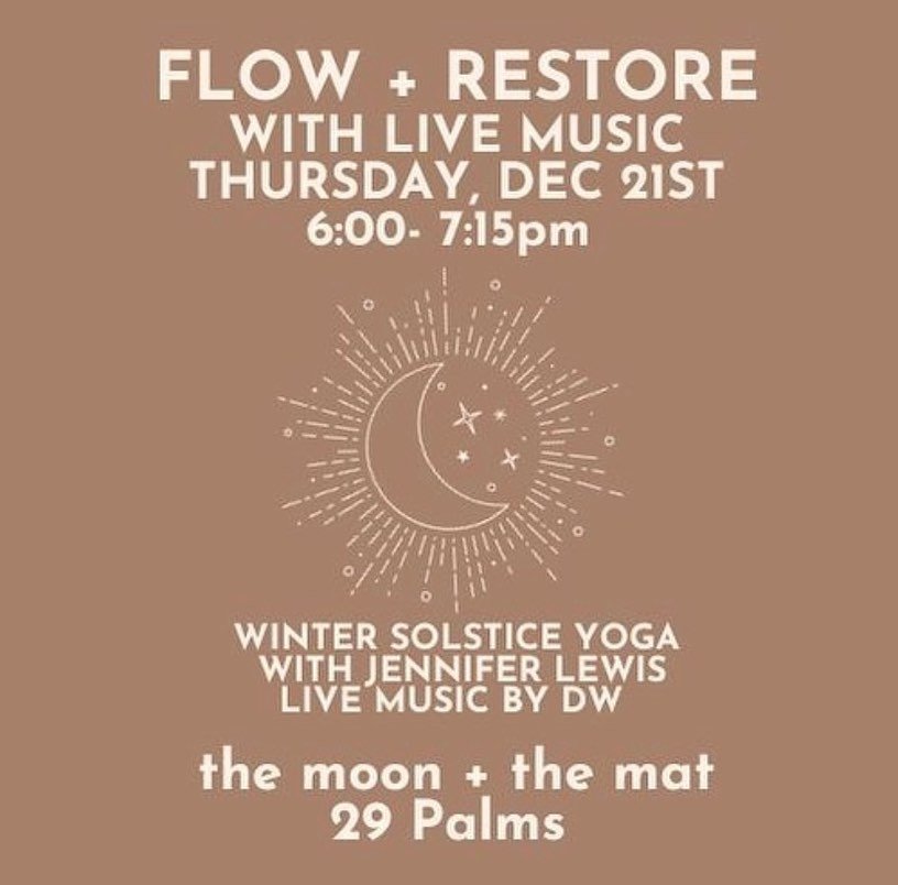 Tonight🖤I&rsquo;m teaching yoga sans handstands @themoonandthemat in @shopcorner62 ✨❄️✨

As the shortest day meets the longest night, join us on Thursday, December 21st at 6pm for a vinyasa flow and restorative class alongside live musical accompani
