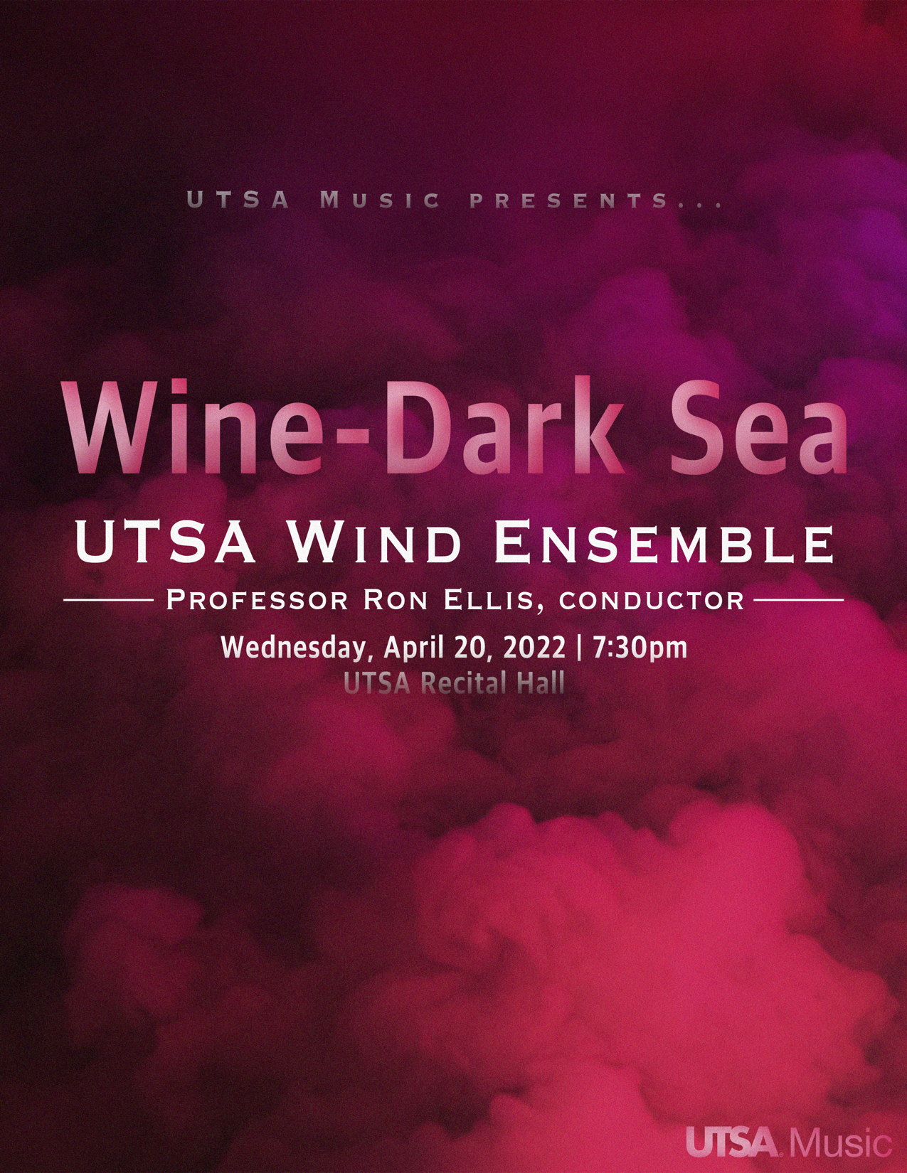 Work sample: "Wind Ensemble Concert 2022". The Wind Ensemble will perform their third concert of the semester.