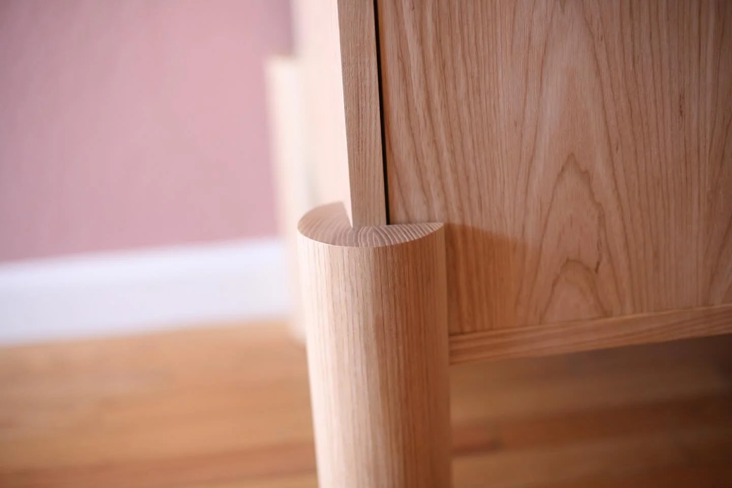 Sliding lumbercore door that tucks behind the leg is my favorite detail of the G&amp;L Credenza.