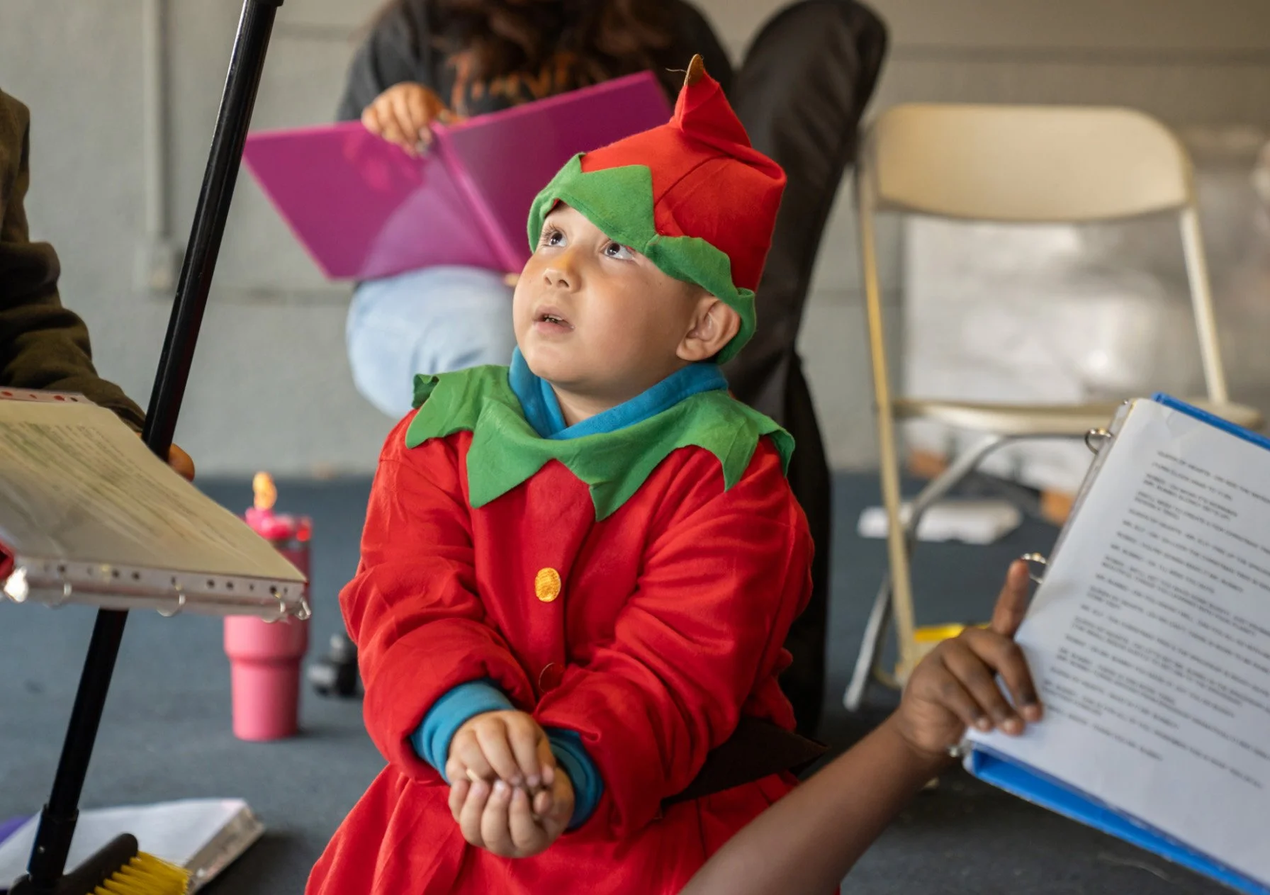 Angel playing Mr. Elf & expertly working on his lines!