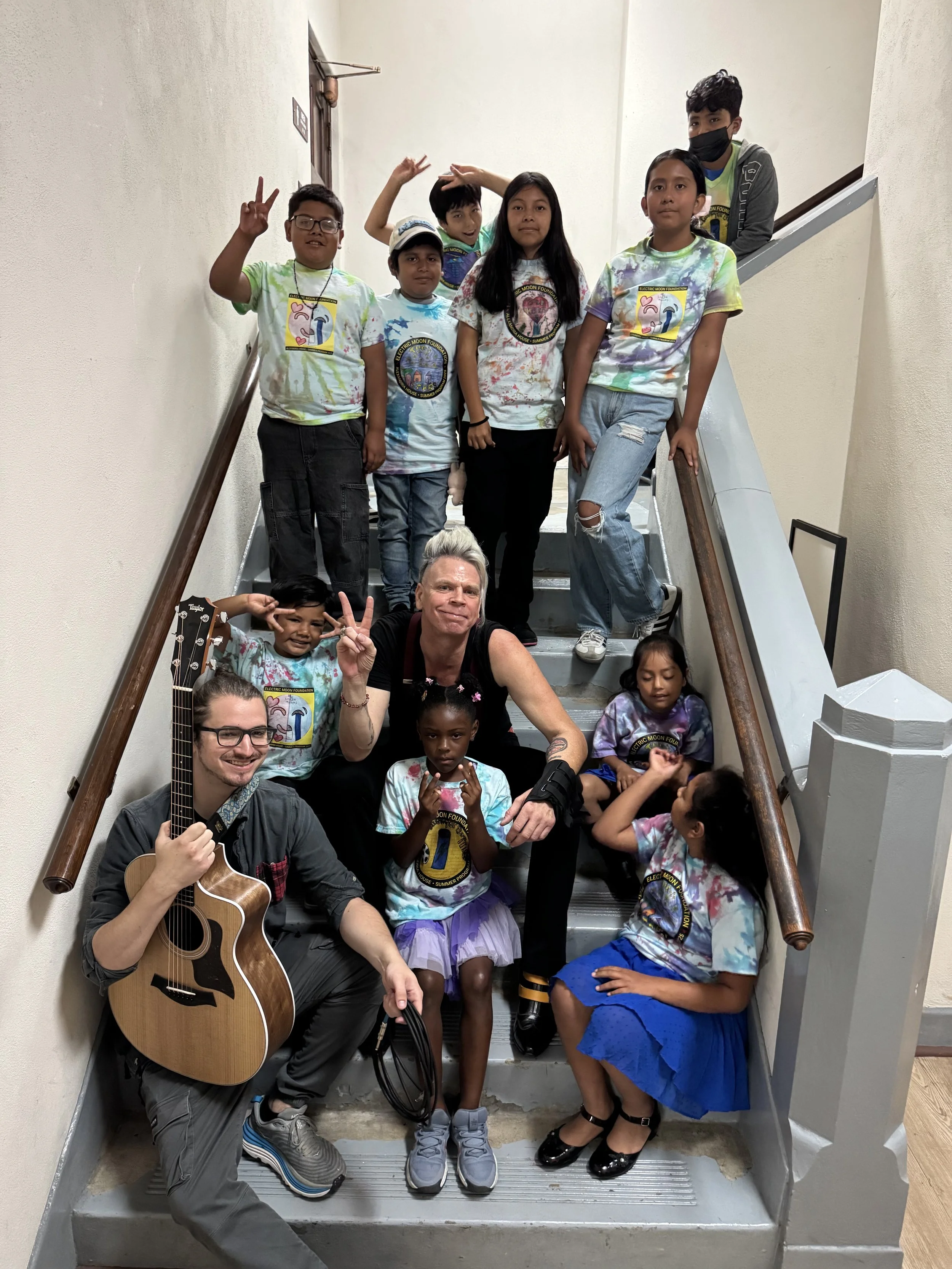 Brent A. Nuffer & Kyle Lawton backstage with the youth from Alexandria House getting ready to take the stage for our Summer Concert!