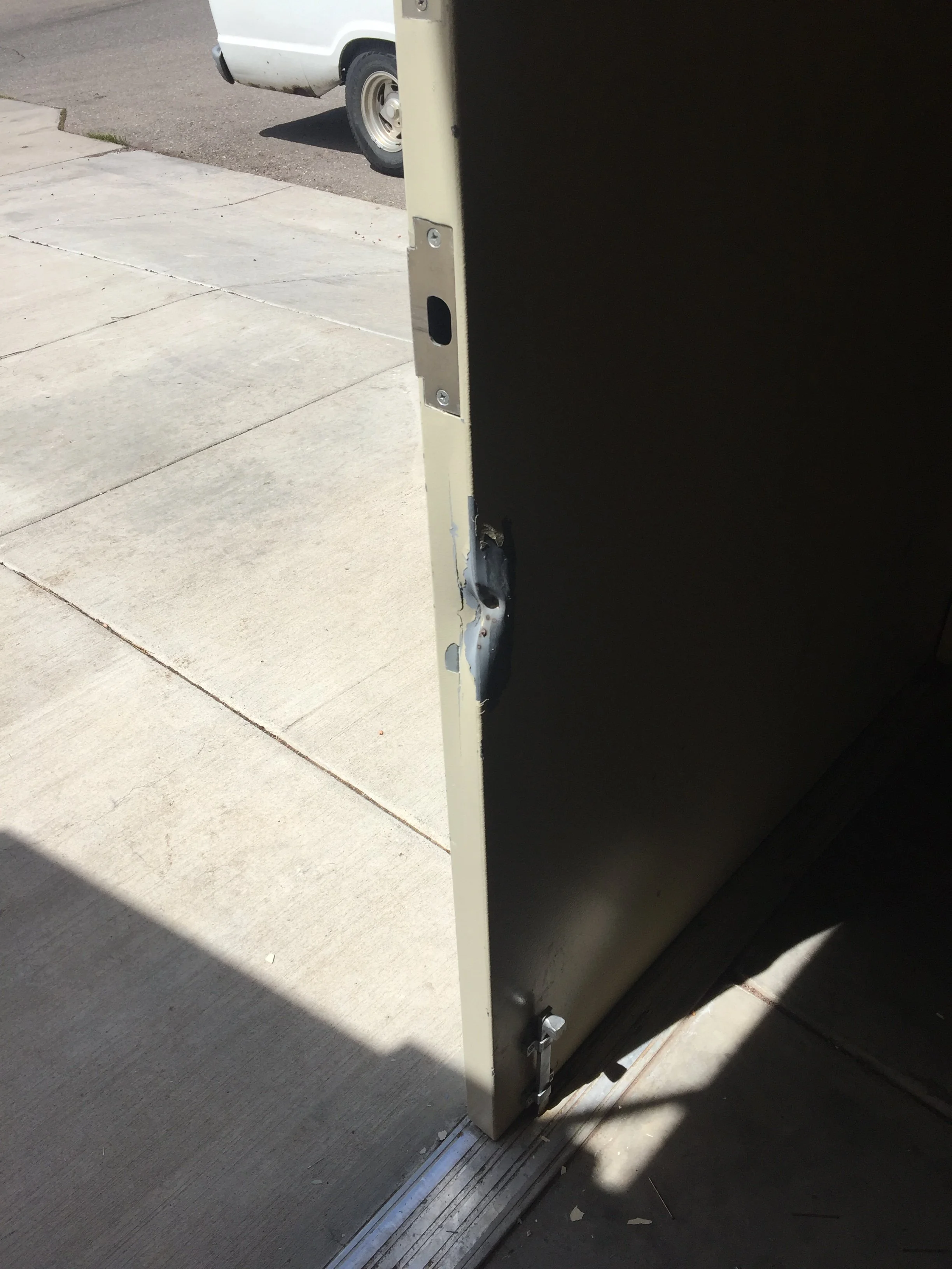 Forklift Damaged Door Before