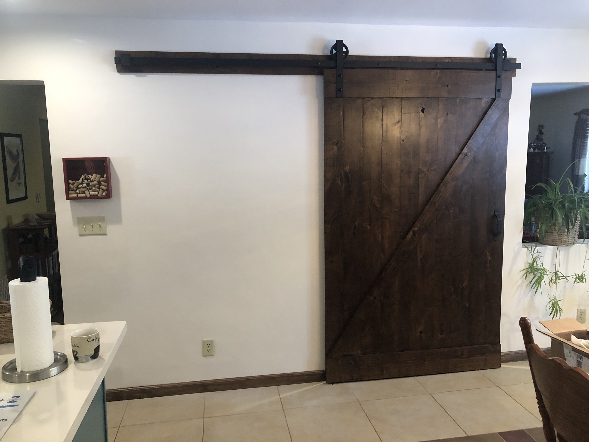 Kitchen Barn Door Office Nook