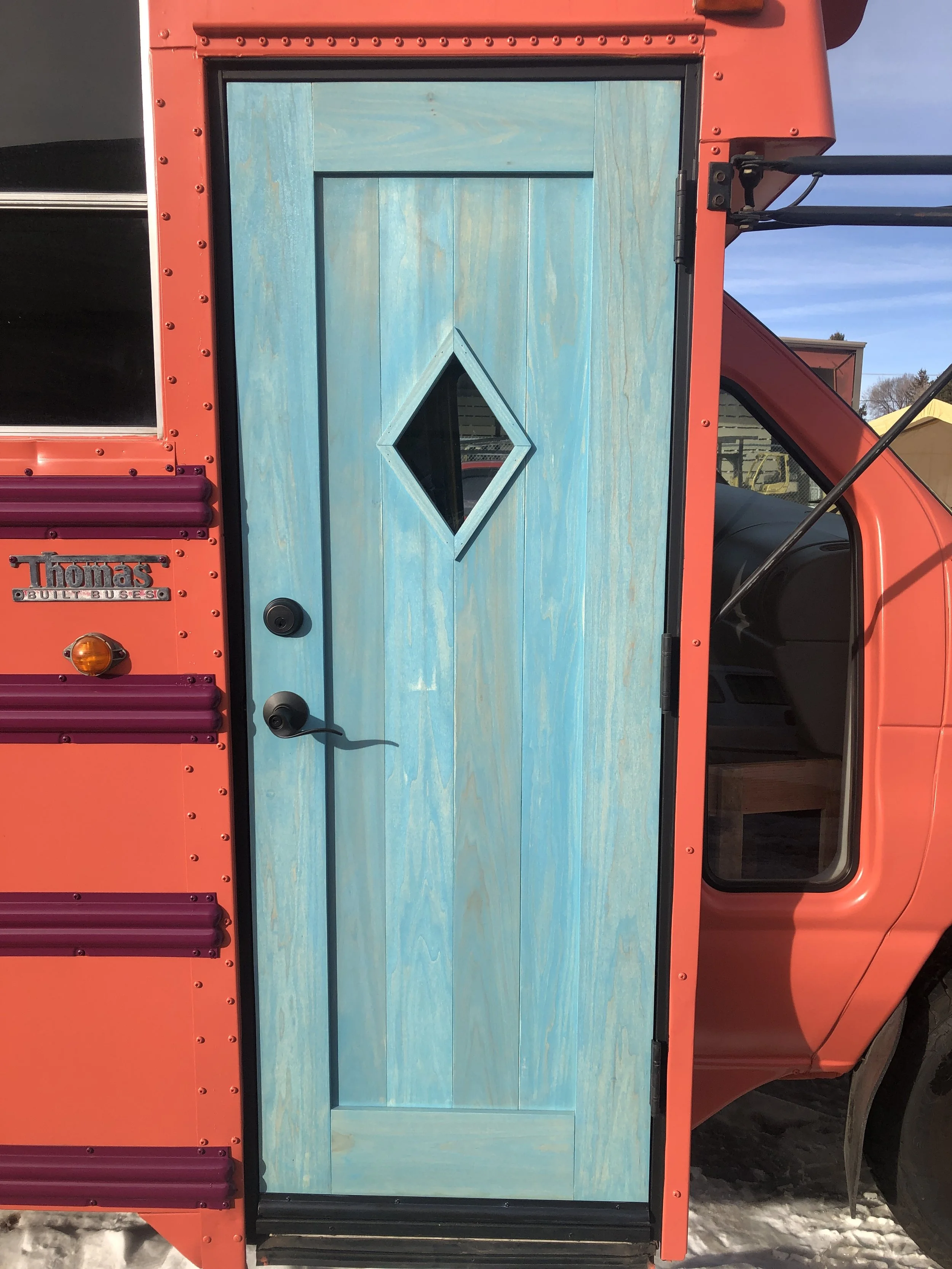 Skoolie Custom Door Finished