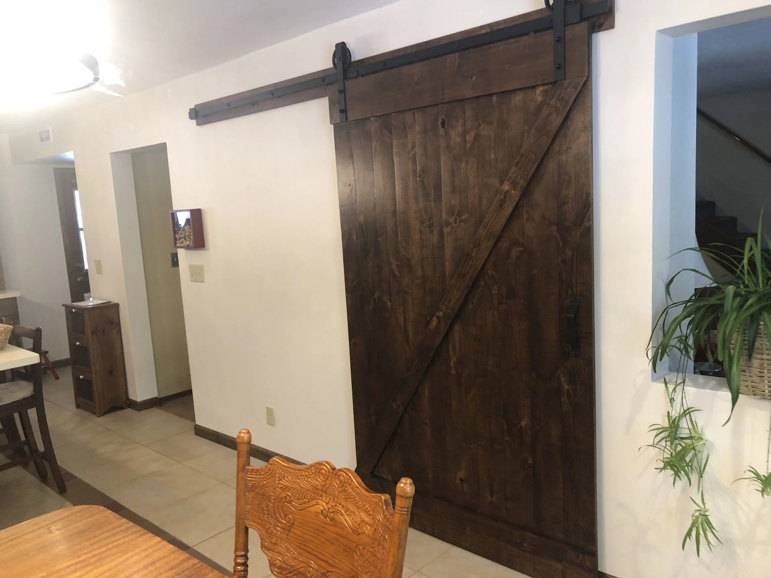 Kitchen Barn Door Office Nook