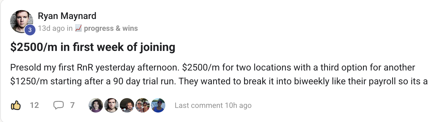 $2500/mo deal in 7 days