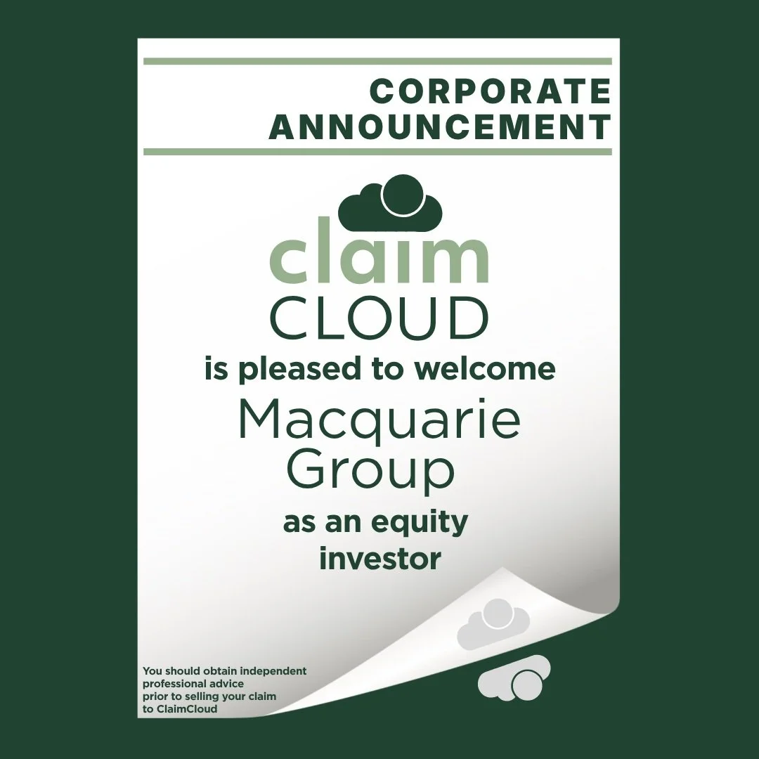 We're pleased to welcome @macquariegroup's Commodities and Global Markets business as an equity investor in ClaimCloud. 

The investment will support the expansion of our offering, helping provide more creditors with access to liquidity solutions and