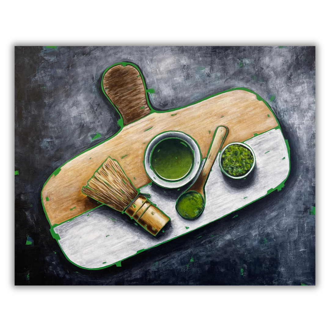Time for Matcha ~ Acrylic on Canvas ~ 16" x 20" x 0.5" ~ $250