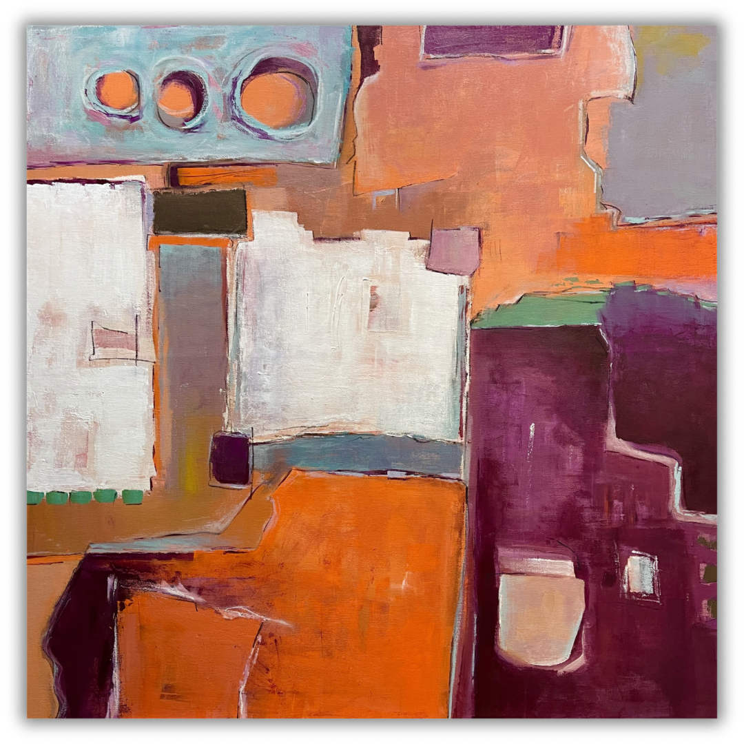 Citrus & Plum ~ Acrylic on Canvas ~ 30" x 30" x 0.75" ~ SOLD