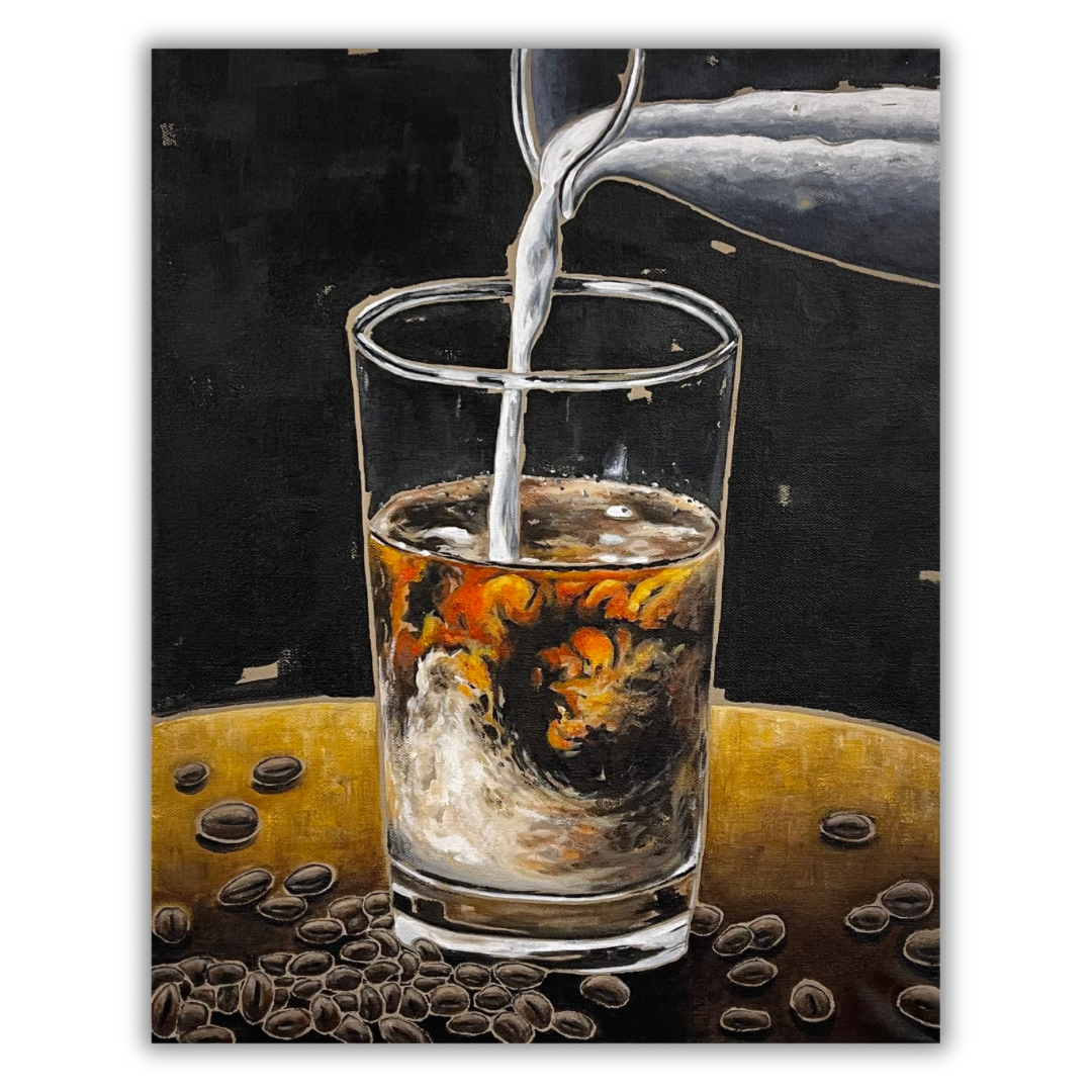 Cold Brew ~ Acrylic on Canvas ~ 20" x 16" x 0.5" ~ $250