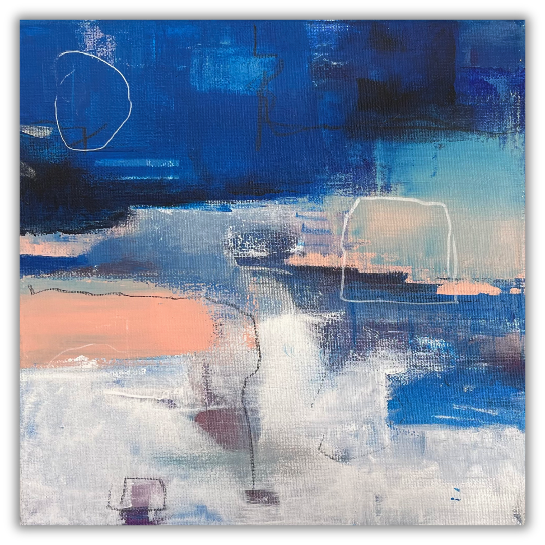 Blue/White Study ~ Acrylic on Canvas ~ 12" x 12" x 0.5" ~ $60