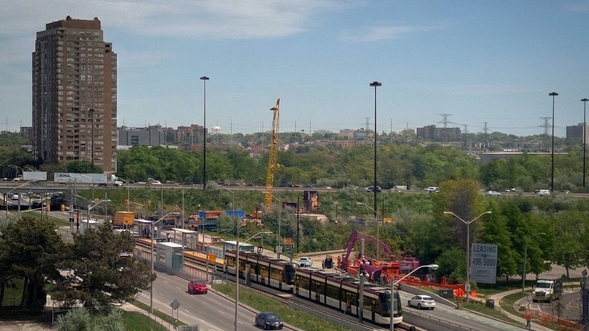In office today watching the Line 5 Eglinton Crosstown roll past the window - great seeing it finally in operation and adding more connections across the city!