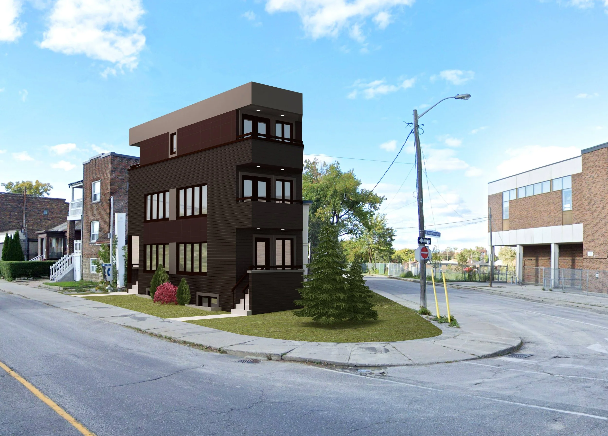 rendering of a fourplex in west toronto