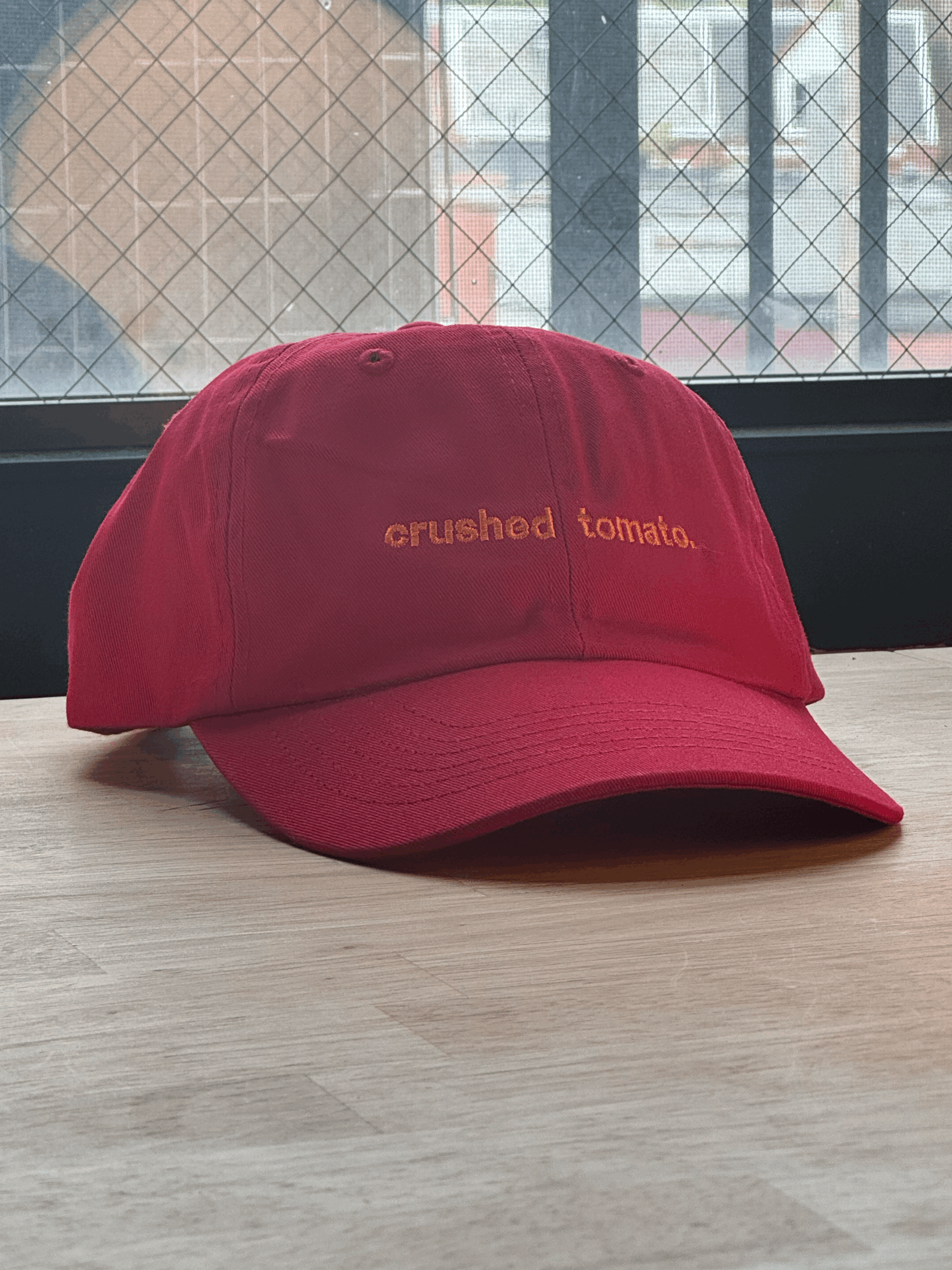 crushed tomato hat.