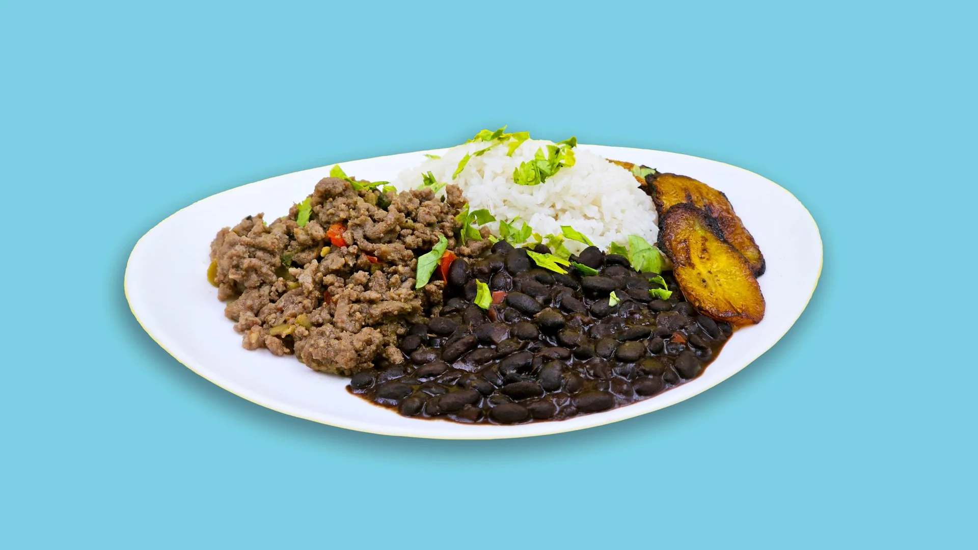 Zoila's Arroz con Picadillo y frijoles negros