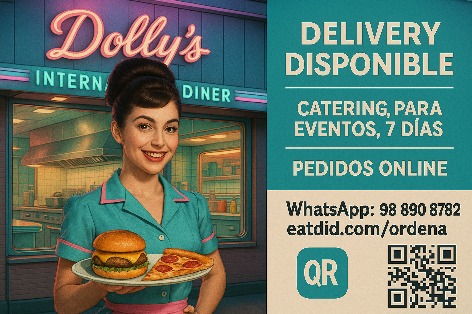 Retro Diner Night with Cheerful Waitress.png