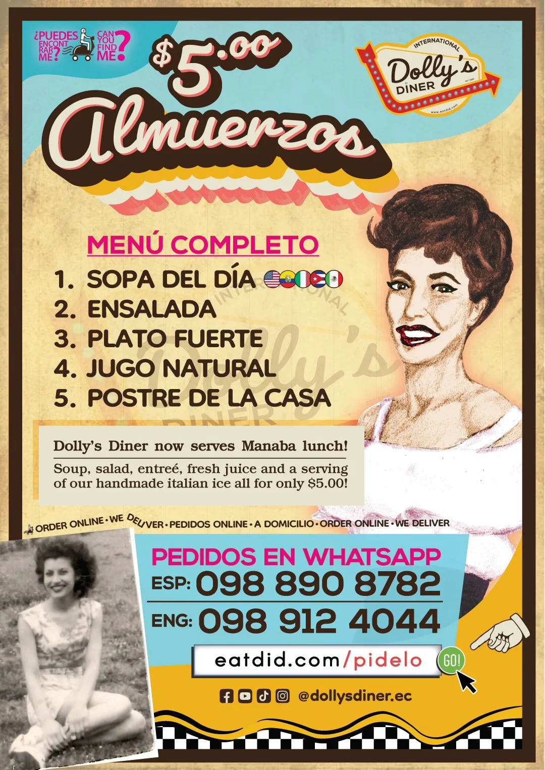 Almuerzos Completos $5.00 en Dolly's