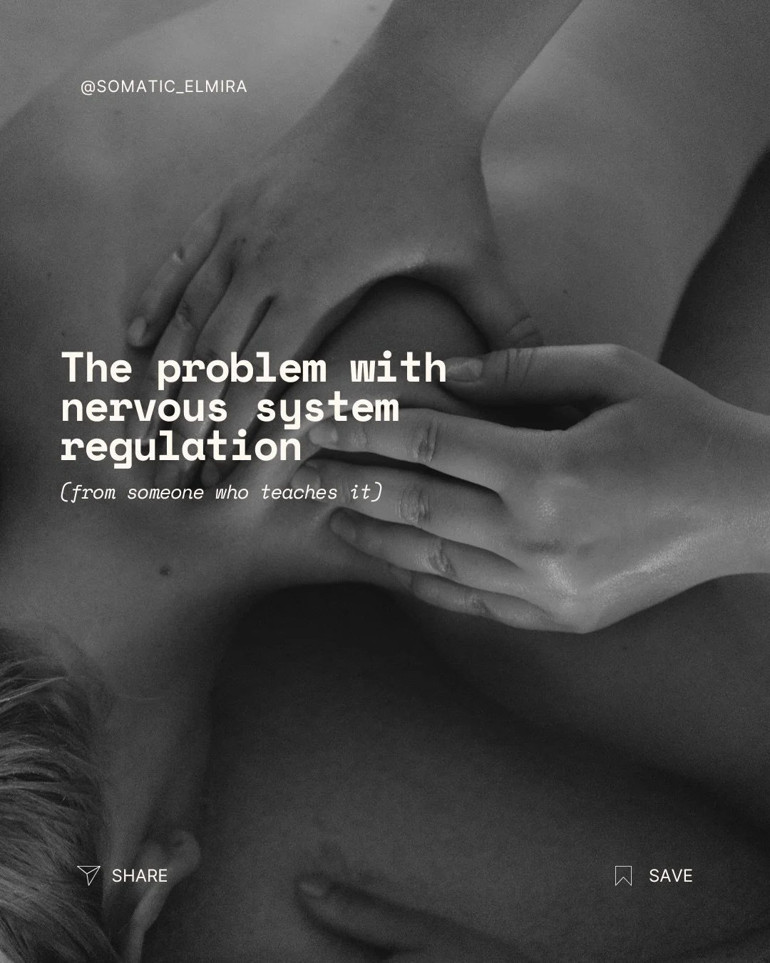 Having said that, self-regulation is an ability to learn and doesn&rsquo;t require gadgets. It&rsquo;s part of nervous system work but not all of it. 

The first step is to become aware that your body carries a human, and that human is you. And you a