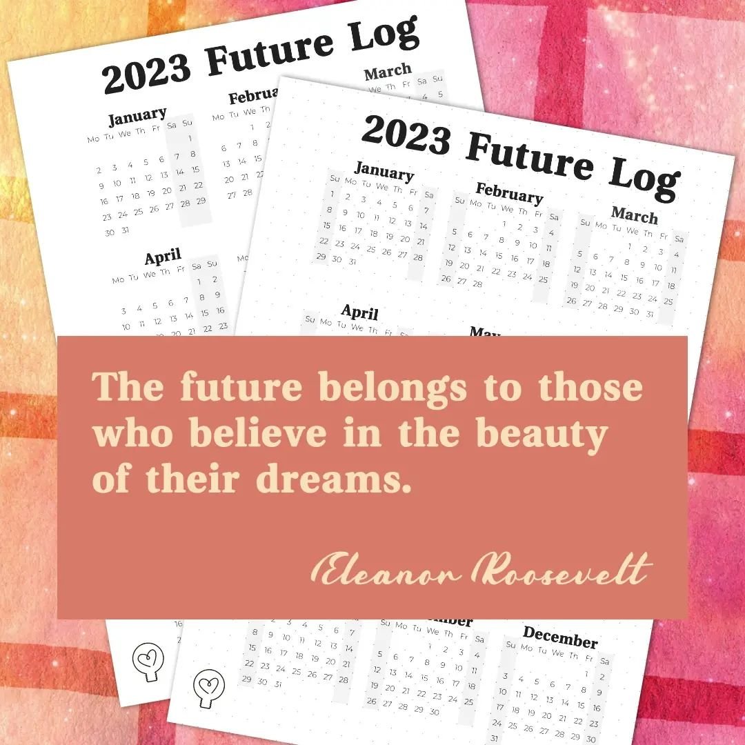 &quot;The future belongs to those who believe in the beauty of their dreams.&quot; &ndash; Eleanor Roosevelt⠀
⠀
----⠀
⠀
👋 Hello all my buddies, it's been a while! This is way late, but here's a freebie for 2023 Future Log! 📝📖⠀
⠀
https://carmenlew.