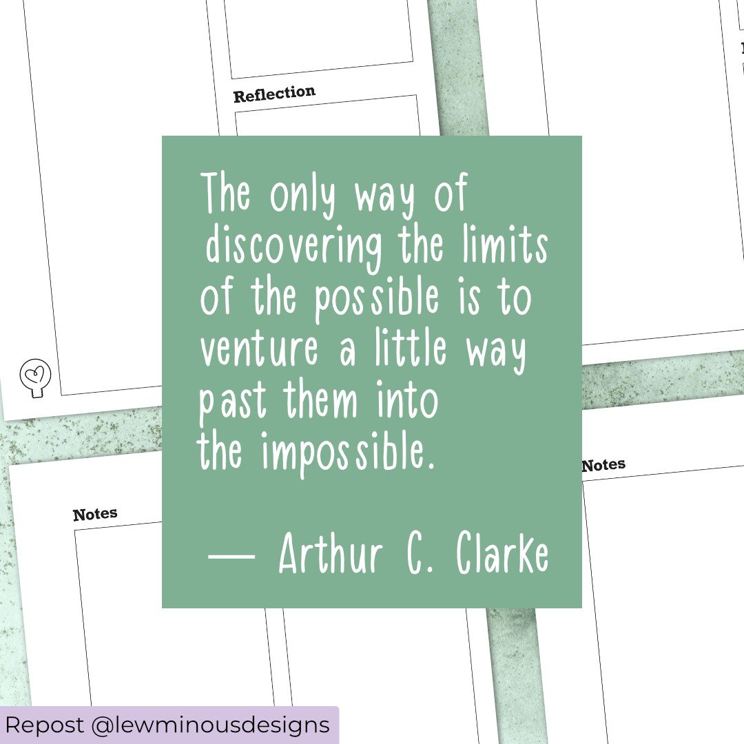 // Repost @LewminousDesigns //

&quot;The only way of discovering the limits of the possible is to venture a little way past them into the impossible.&quot; ― Arthur C. Clarke

This is the Daily Vertical spread, in blank/blocks style; you can view th