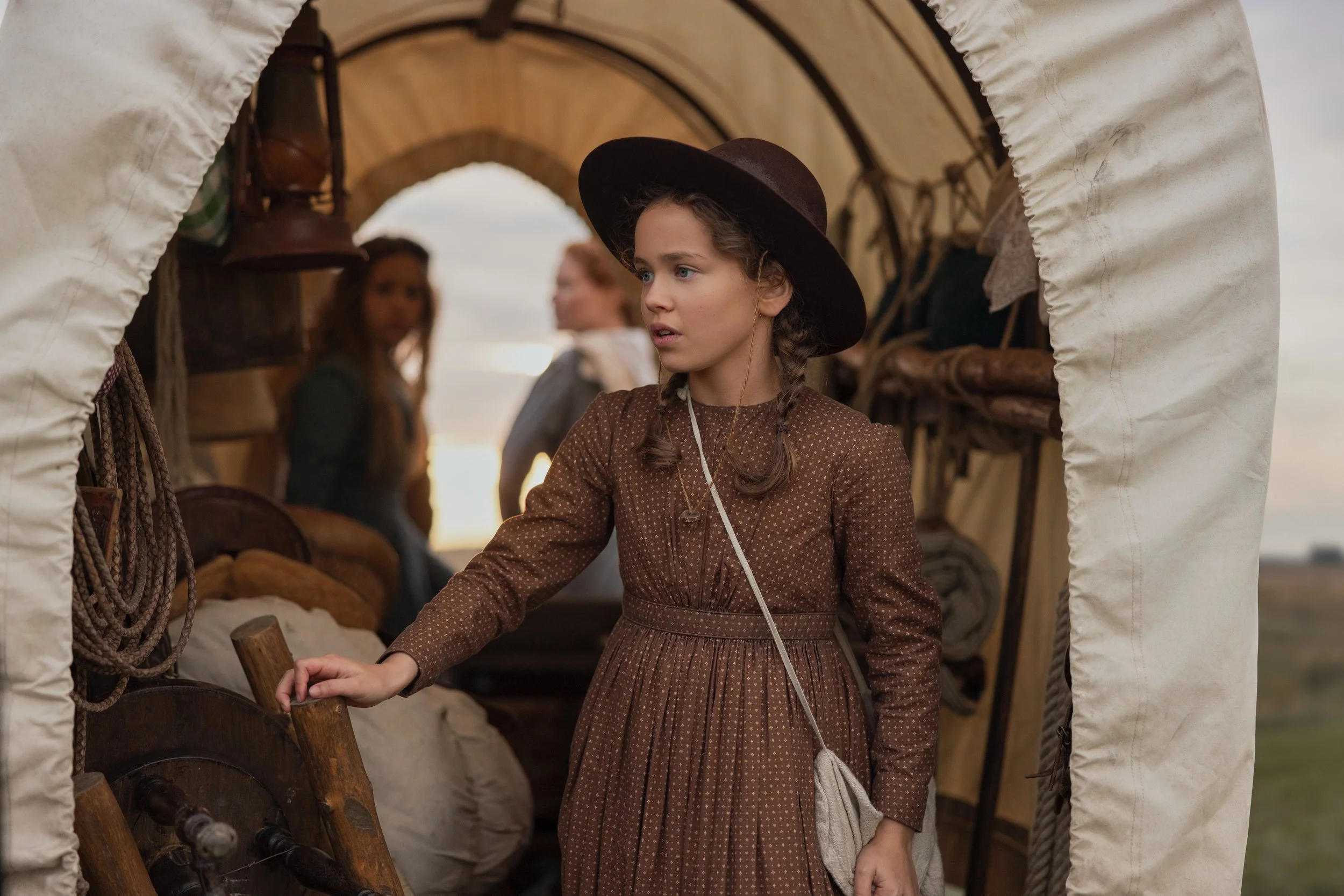 Alice Halsey as Laura Ingalls in episode 108 of Little House on the Prairie. Cr. Eric Zachanowich/Netflix © 2026