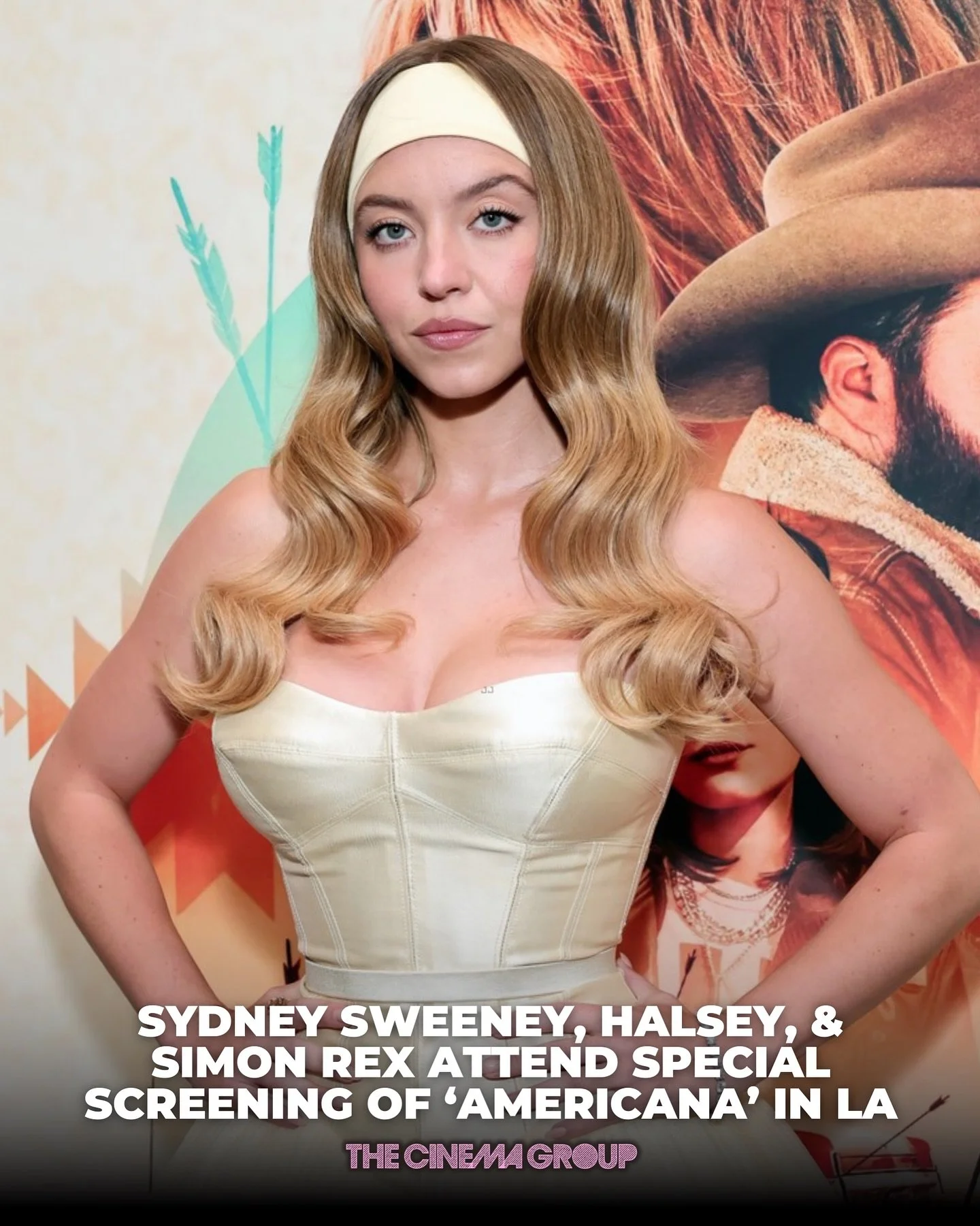 &lsquo;Americana&rsquo; returns&hellip;and so does Sydney Sweeney. 

Alongside co-stars Halsey and Simon Rex to attended the LA special screening of the 2023 Festival-Favorite which originally debuted at @sxsw. Distributed by @Lionsgate, #AmericanaMo