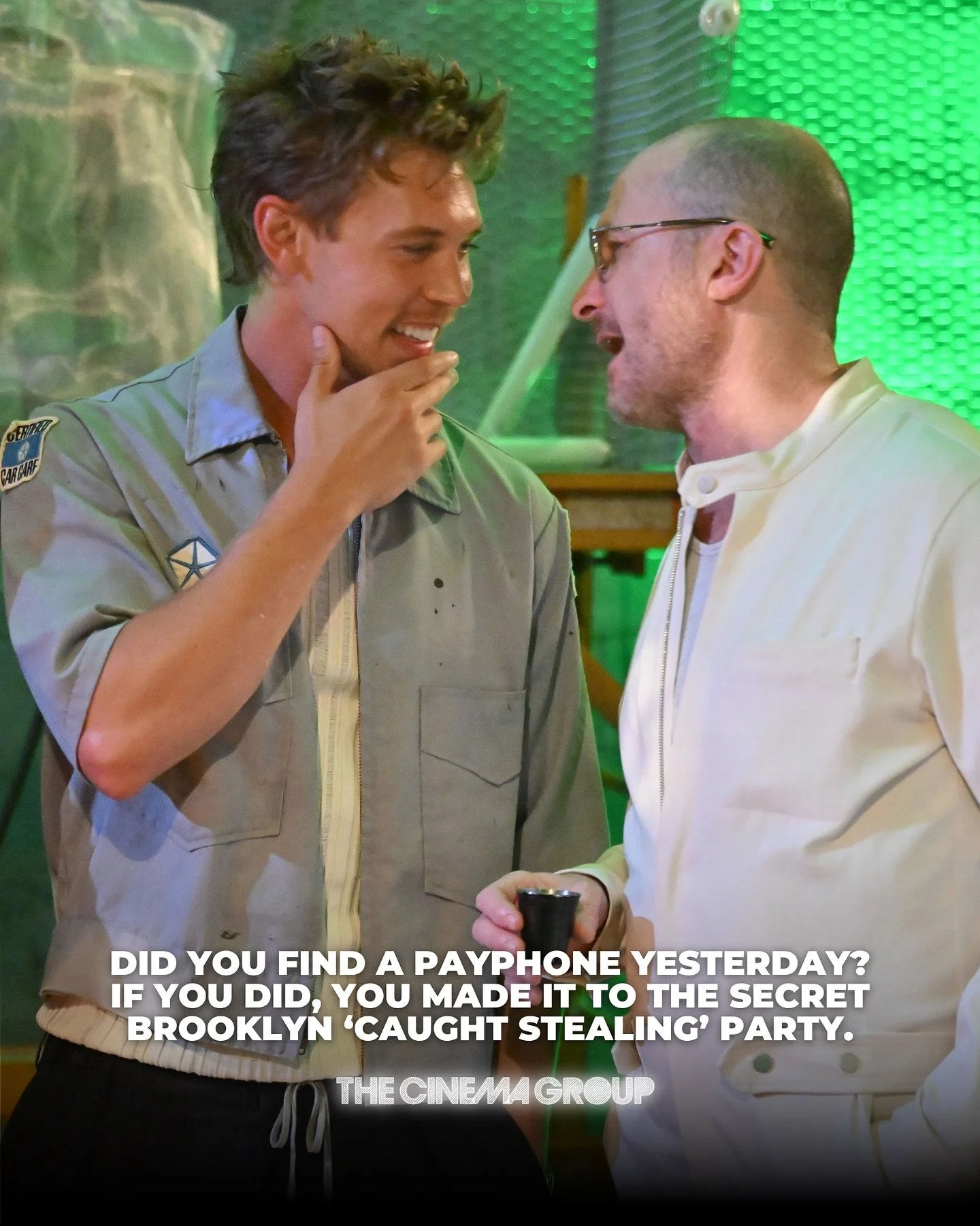 Did you find a payphone in New York yesterday? 

If you did, you got the information on how to find one of the city&rsquo;s most secretive events: the Brooklyn &lsquo;Caught Stealing&rsquo; experience.

Austin Butler, Matt Smith, Griffin Dunne, and Y