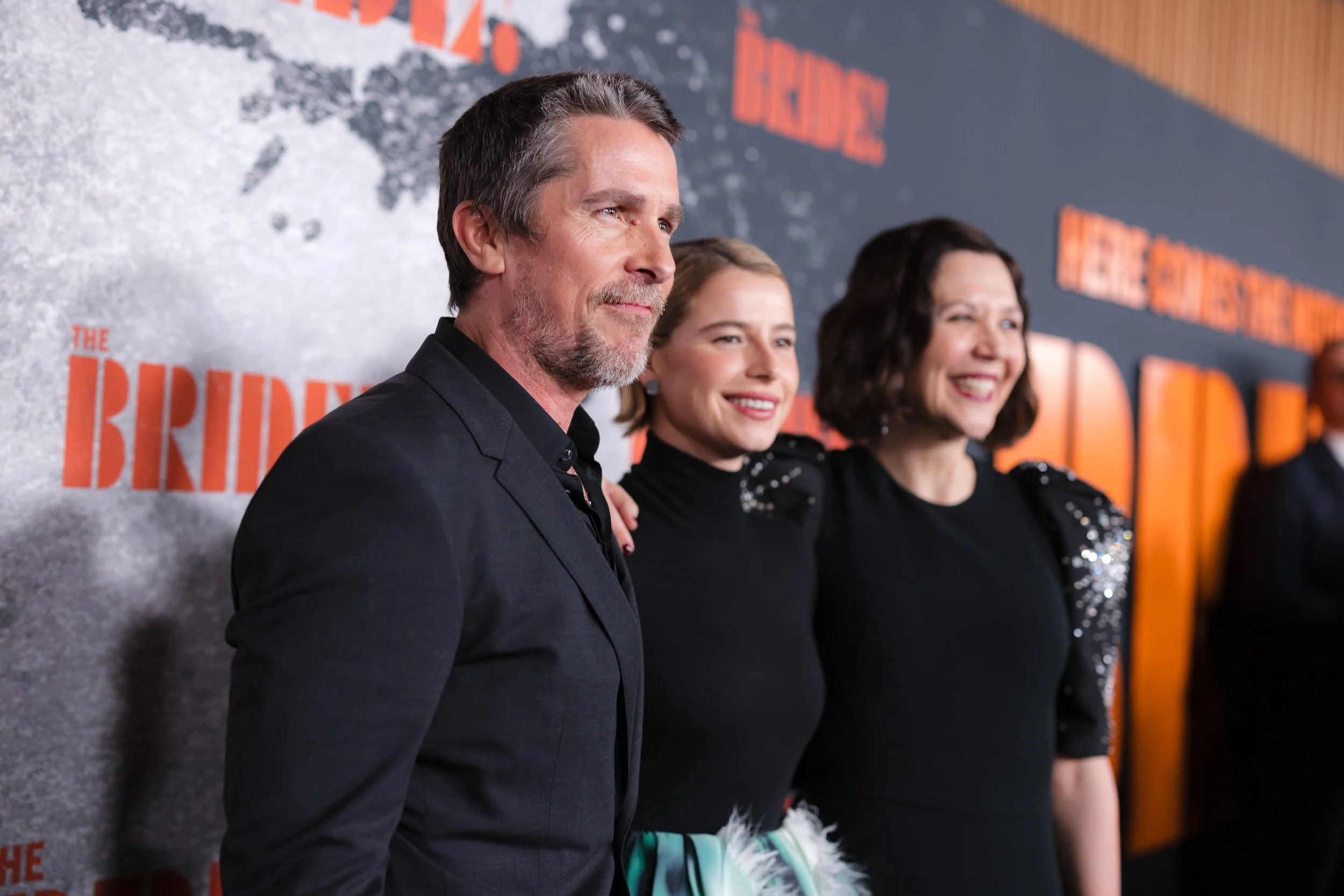 Christian Bale, Jessie Buckley and Maggie Gyllen