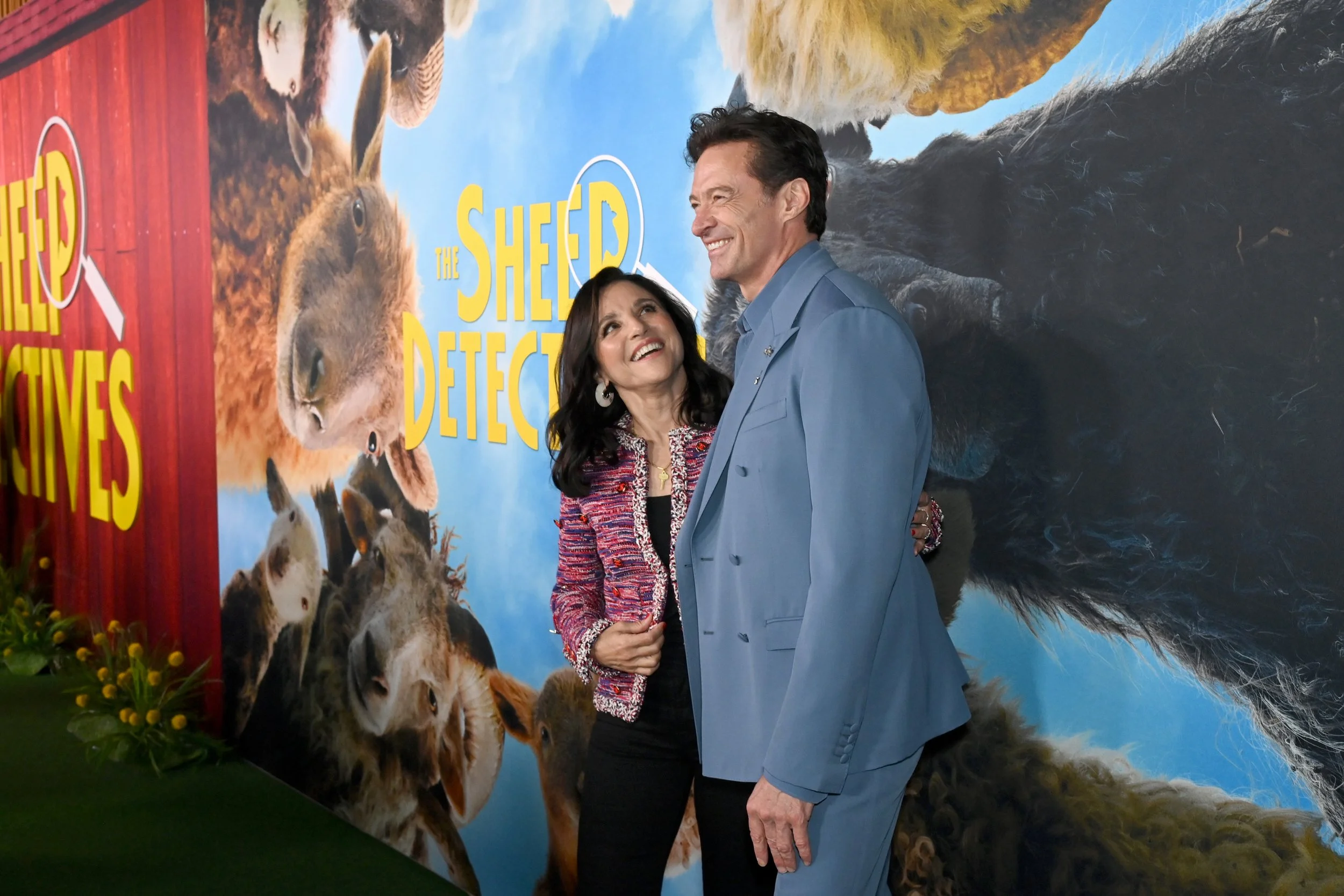 Hugh Jackman Attends ‘The Sheep Detectives’ Premiere With Sutton Foster in New York City