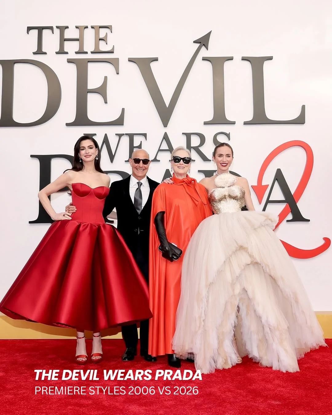 &ldquo;By all means, move at a glacial pace. You know how that thrills me.&rdquo;

20 years later, &lsquo;The Devil Wears Prada&rsquo; cast returns&mdash;and the looks are anything but slow.

Anne Hathaway revisits red, sharper and more sculpted.
Emi