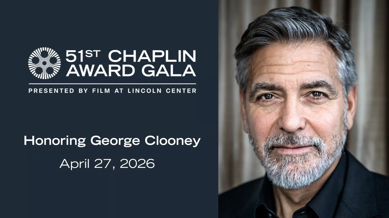George Clooney to Receive the 51st Chaplin Award from Film at Lincoln Center in 2026