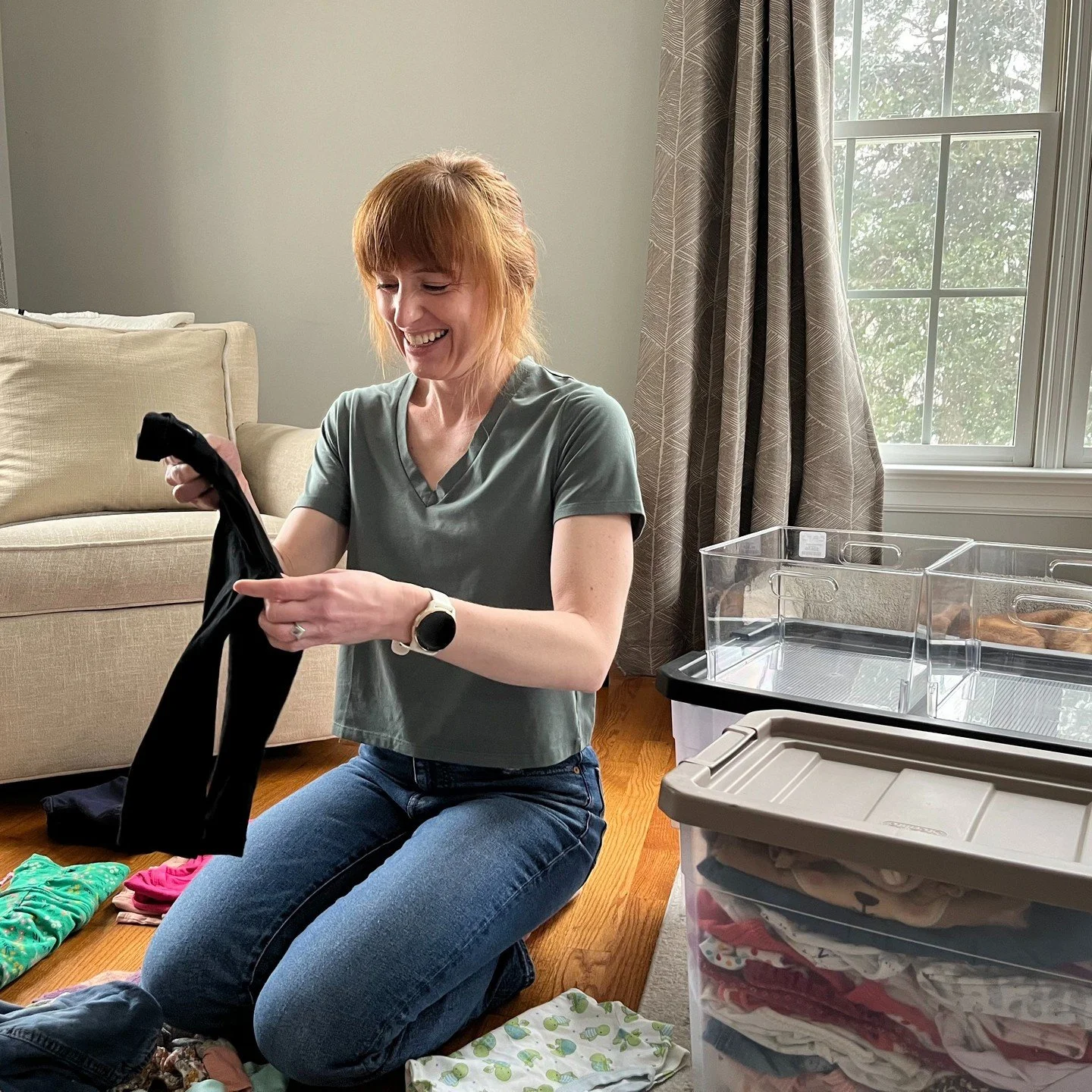 Tip for kiddos&rsquo; clothes: Dedicate an easily accessible bin for clothes your kids have grown out of. Whenever you notice that an item is ready to retire, immediately toss it into the bin so it doesn&rsquo;t go back in the rotation of clothes tha