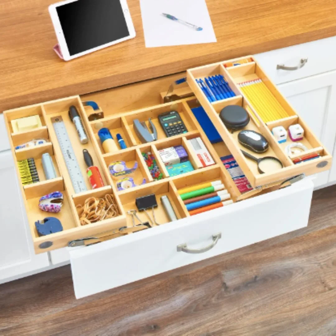 One of my favorite organizing products is Rev-A-Shelf&rsquo;s Maxx Drawer. It&rsquo;s perfect for taming junk drawers. Available from authorized Rev-A-Shelf dealers like @creative_cabinetry.

#ProfessionalOrganizer #HomeOrganizer #Storage Solutions #