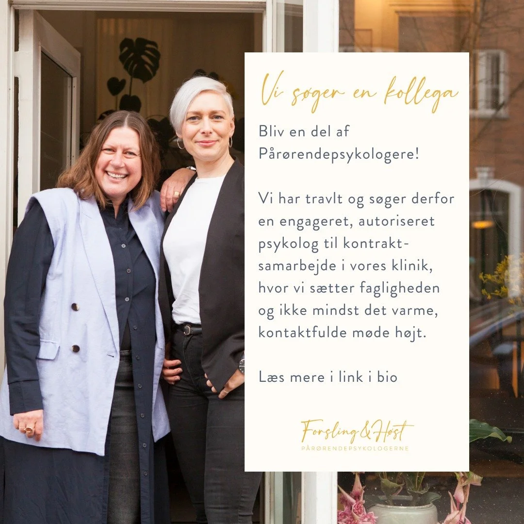 Vi er så evigt taknemmelige for alle de henvendelser vi får, og ønsker at bevare en nogenlunde acceptabel ventetid. Derfor udvider vi nu klinikken...
Pårørendepsykologerne er en veletableret psykologklinik, hvor vi s&a