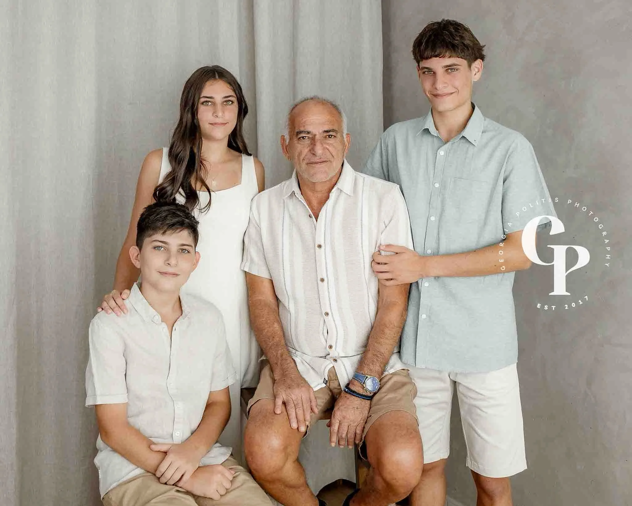 Simple lifestyle family photoshoot in Darwin with a grandfather and his grandchildren