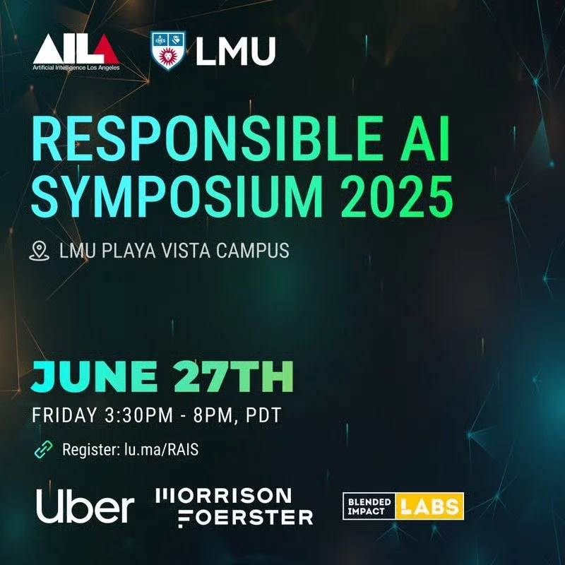 Next week our non profit arm, Blended Impact Labs, is proud to sponsor the 8th Annual AILA Responsible AI Symposium at Loyola Marymount University. They'll be leading conversations with local tech leaders around the Future of Work with a feature pane