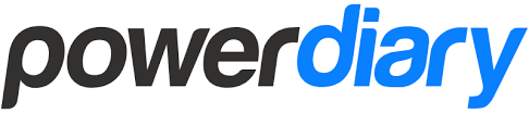 PowerDiary logo with the word 'power' in black and 'diary' in blue.