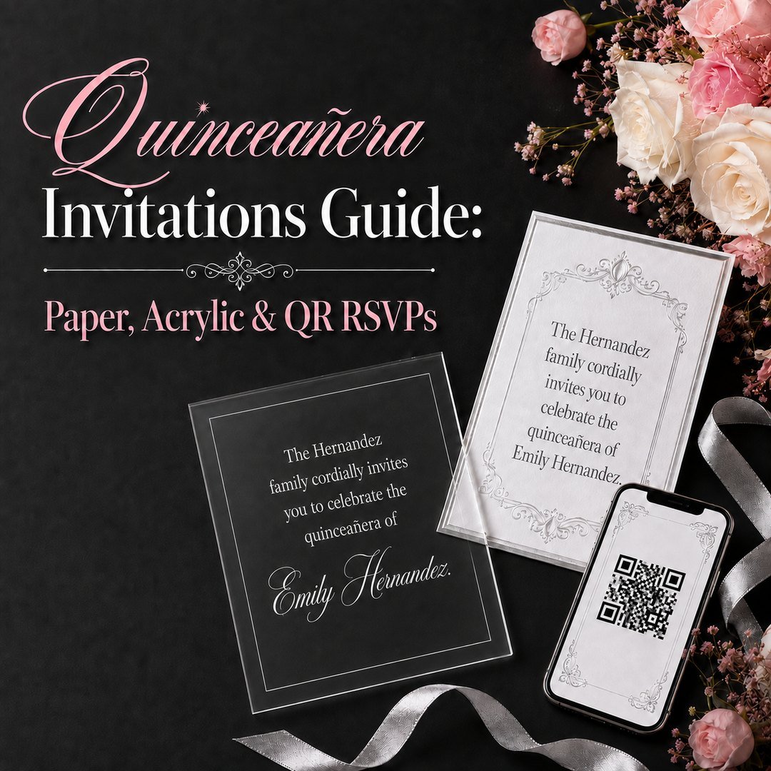 Quinceañera Invitations Guide: Paper, Acrylic &amp; QR RSVPs