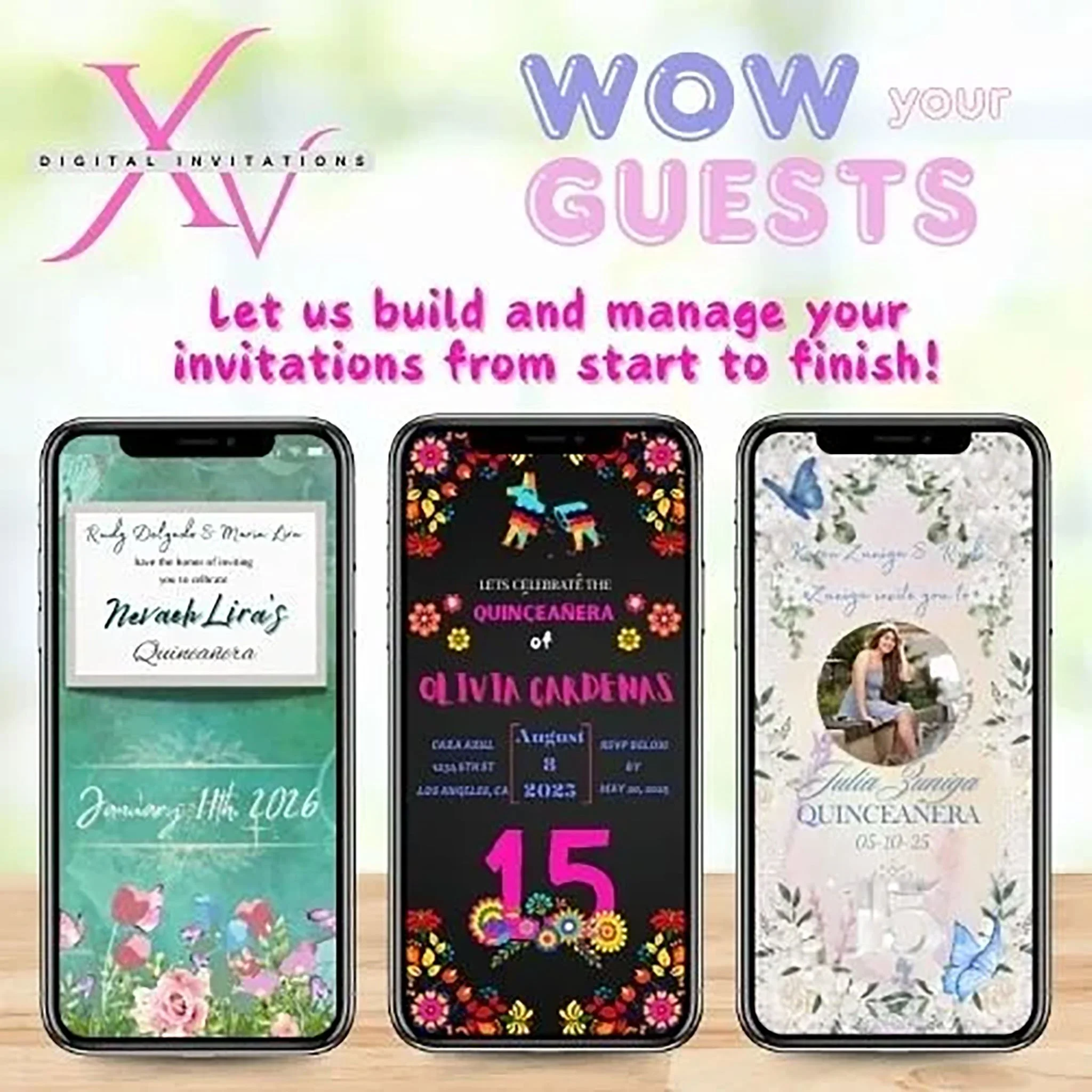 XV DIGITAL INVITATIONS - BASE PACKAGE