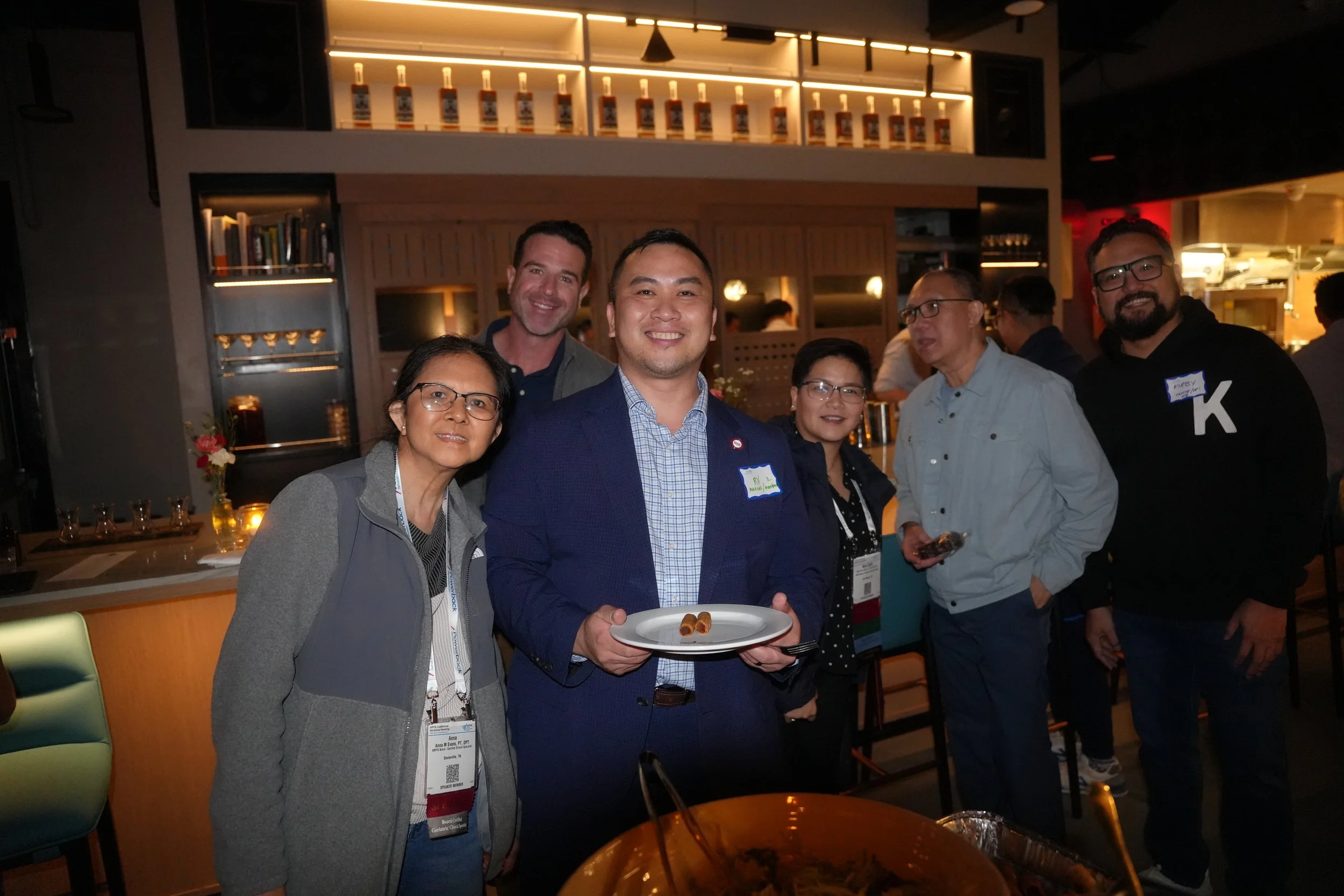  Filipino American physical therapists at Roots and Routes mixer during APTA CSM 2026 