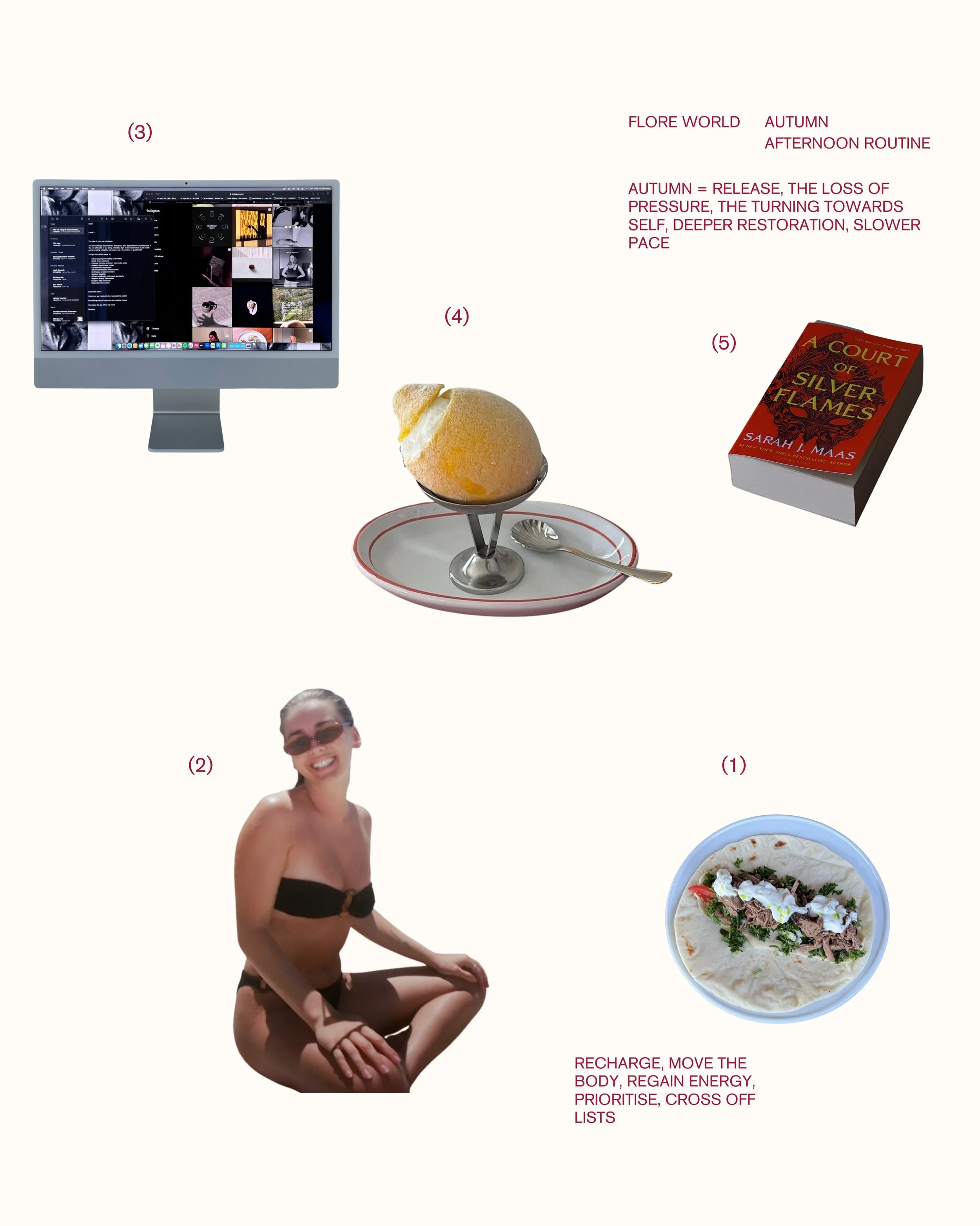 FLORE WORLD 

Afternoon routine;

If you&rsquo;re anything like me, your always thinking ahead - 12 o&rsquo;clock is the new 2 o&rsquo;clock in my mind 

Having a little schedule or rhythm helps me stay grounded and present in the day and moment by b