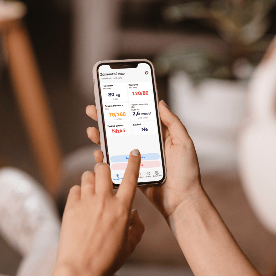 All your data at a glance in the Mojesrdce.cz app