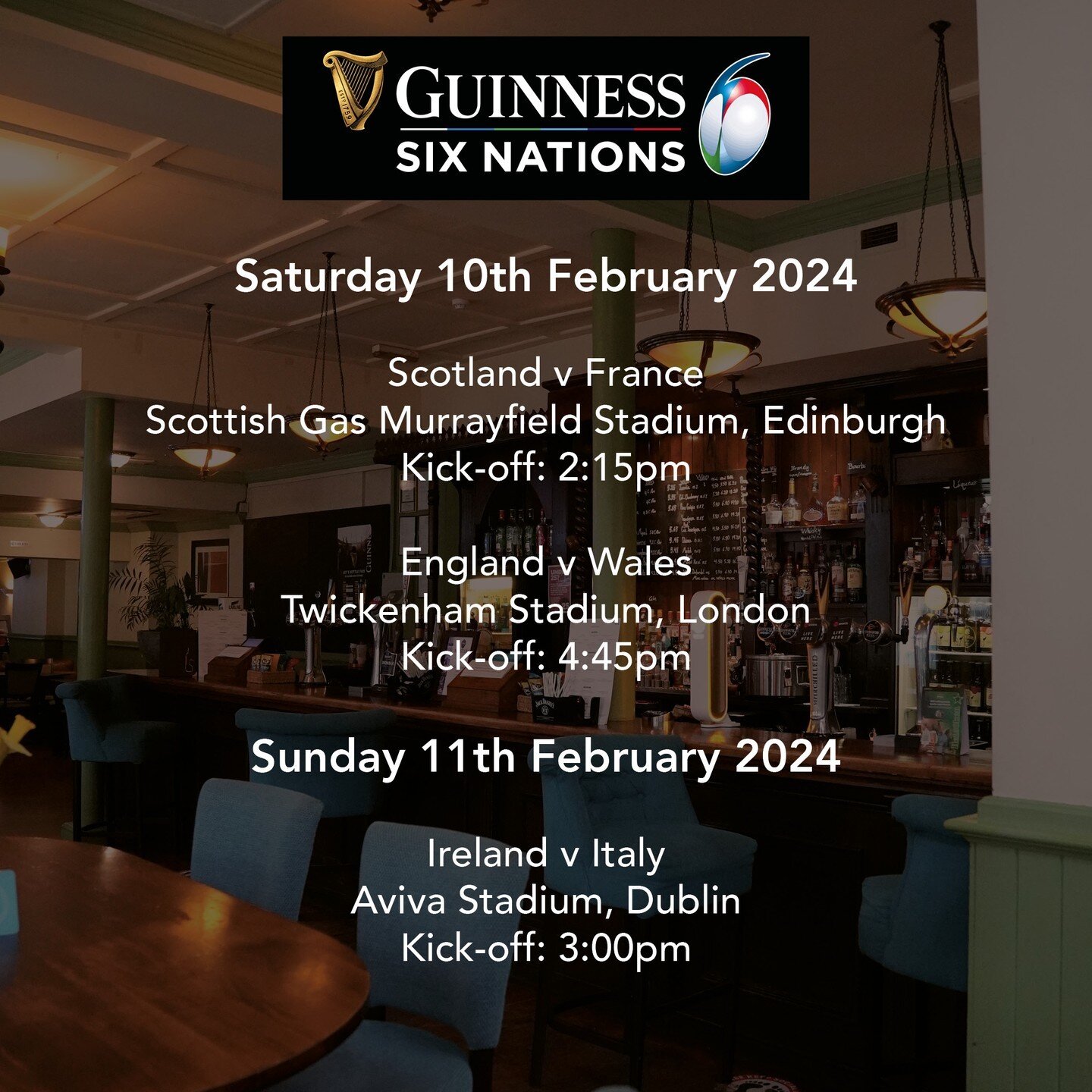 Watch Round 2 of the Rugby Six Nations this weekend at The Junction!

#Redhill #SixNations #Rugby