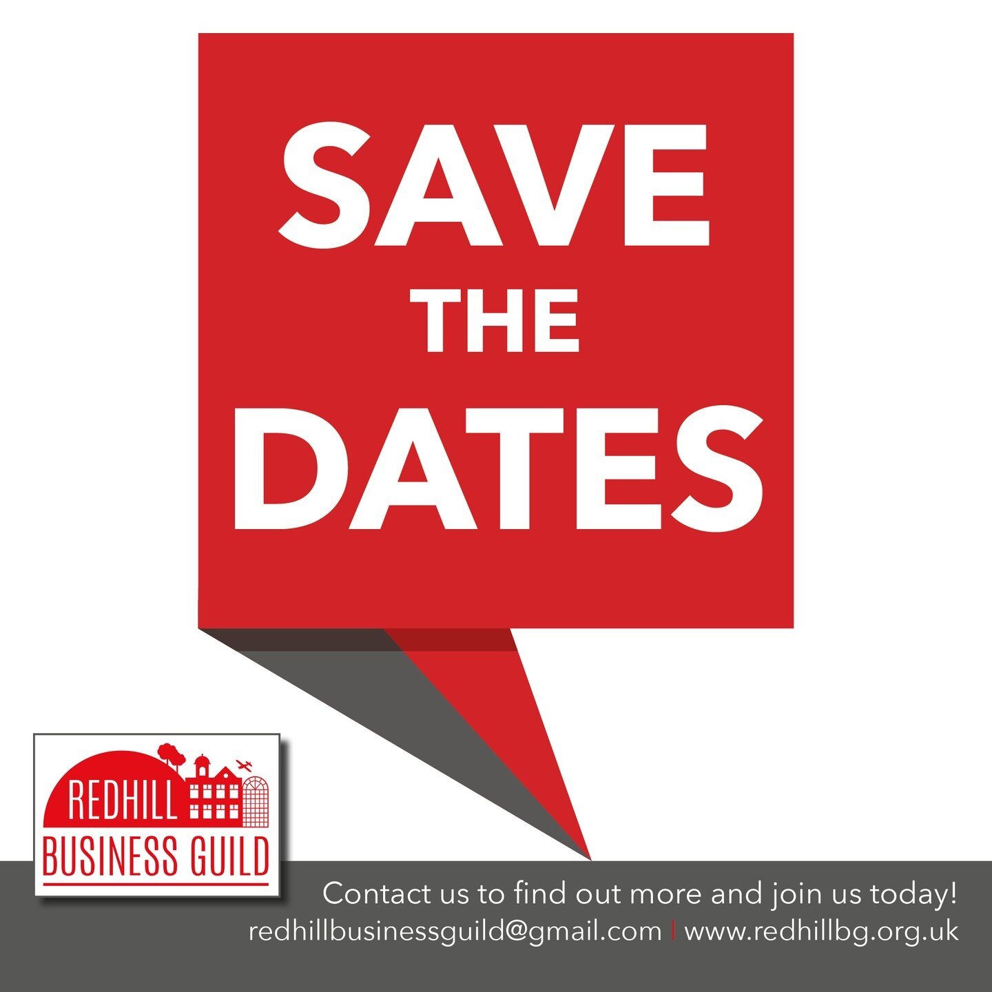 Save the dates! Join us at this year's #RedhillBusinessGuild meetings for a chance to network, discuss local issues, promote local businesses and more! #SupportLocal