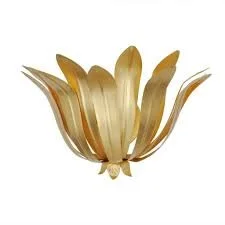 Worlds Away Caymen Gold Leaf Sconce