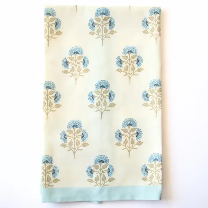 Block Print Tea Towel Coastal Kitchen Decor
